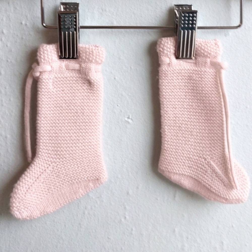 Cute Pink Knit Sock Booties